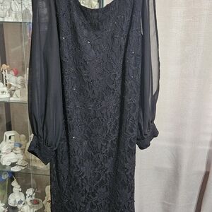 Elegant Scarlett Black Lace Cocktail Dress, Size 18W